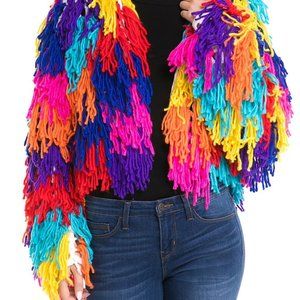 Fuzzy Shaggy Sweater Jacket